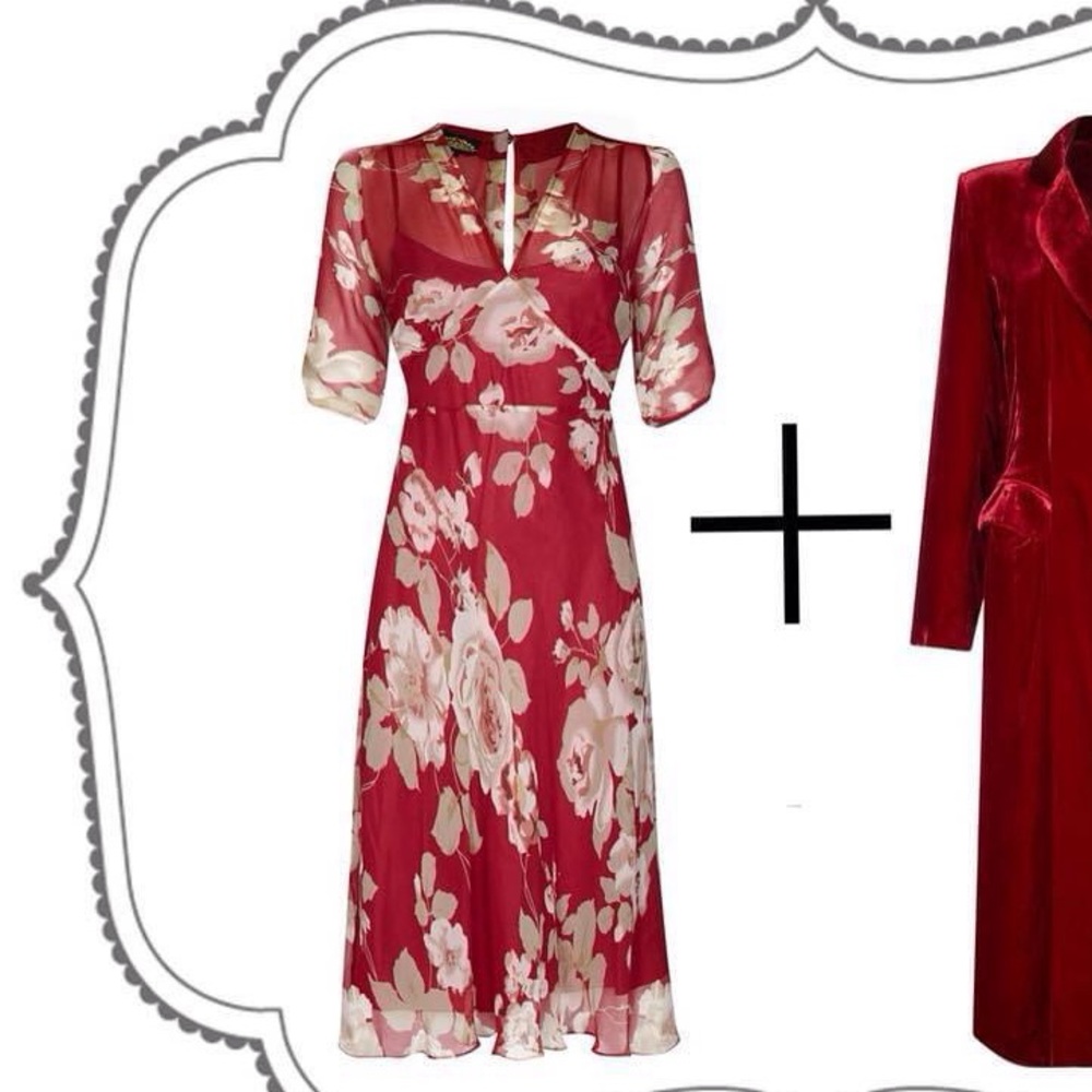 Nancy Mac Mae Rosegarden silk floral dress NWT